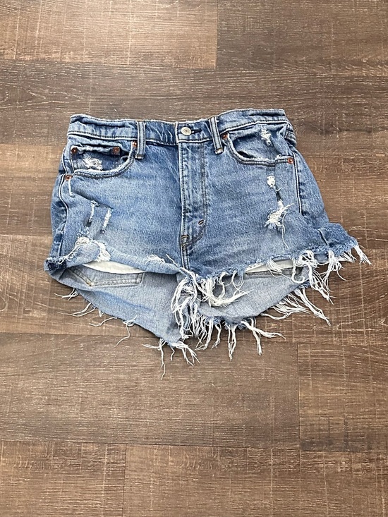 Abercrombie & Fitch Pants - Abercrombie & Fitch Medium Blue Frayed Jean Shorts Mom Short High Rise Size 4